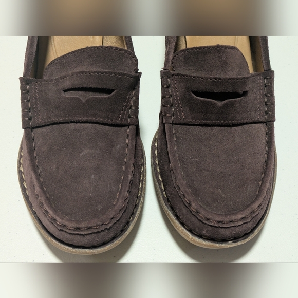 Unstructured By Clark's Purple Suede Penny Loafer Wedge Heel - Picture 4 of 11